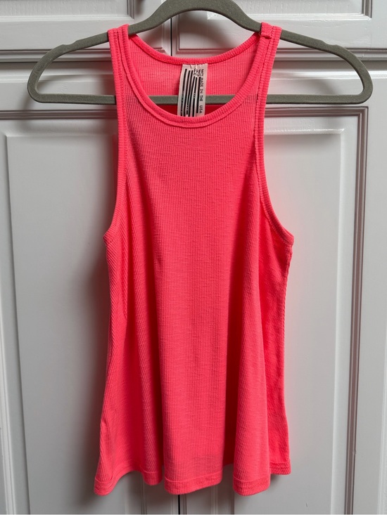 Free People Tops - Free People Hot Pink Orange Ribbed Tank Top Size Small